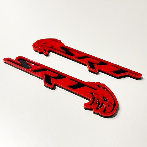 Trackhawk 3D Badge Black vs Red Fender Badges Emblem