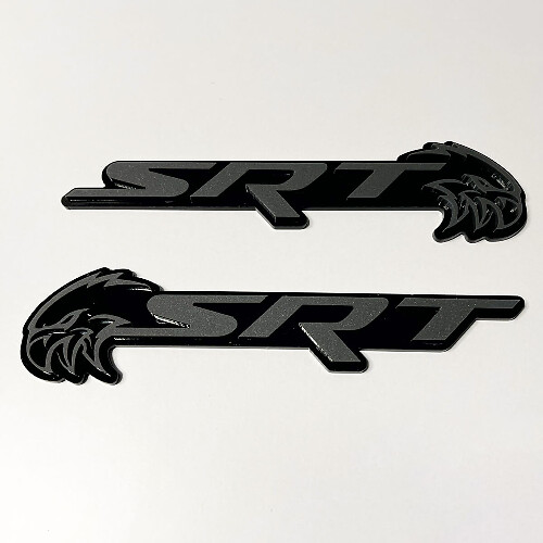 Trackhawk 3D Badge Black vs Grey Fender Badges Emblem 3