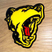 Bear Grizzly red tongue 3D Badge Fender Tailgate Badges Emblem 4