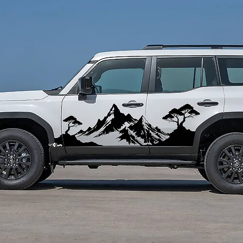 Toyota Land Cruiser Side Doors Mountains Landscape Style Decals Vinyl Stickers Graphic
