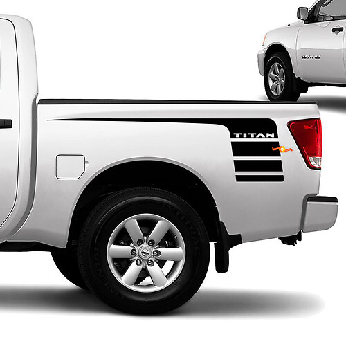 Nissan Titan Bedside Strobes Stripes Vinyl Stickers Decals Graphics