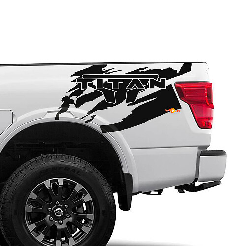 Nissan Titan Bedside Splash Vinyl Stickers Decals Graphics