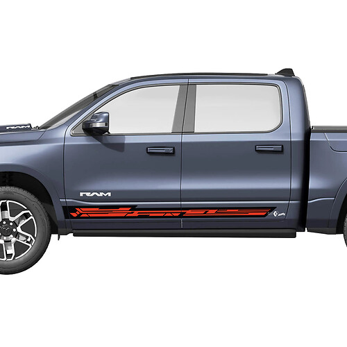 Side Doors Stripes Rocker for Dodge RAM 1500 REV Vinyl Decals Stickers Graphics