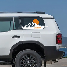 Toyota Land Cruiser Topographic Window Side Mountain Sunset Decals Vinyl Stickers Graphic 2