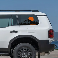Toyota Land Cruiser Topographic Window Side Mountain Sunset Decals Vinyl Stickers Graphic 4