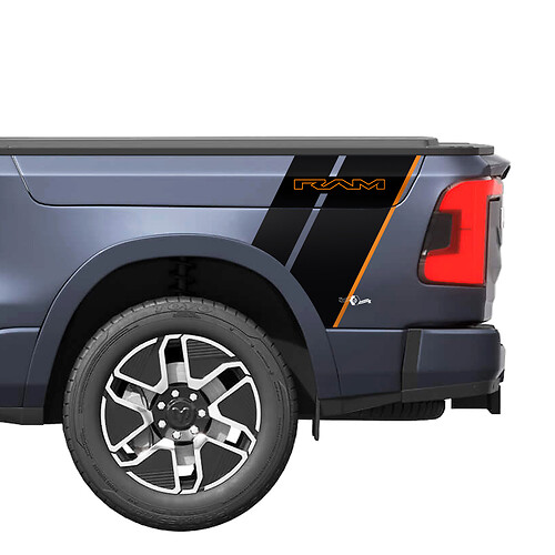 Rear Side Truck Stripes Rocker for Dodge RAM 1500 REV Vinyl Decals Stickers Graphics