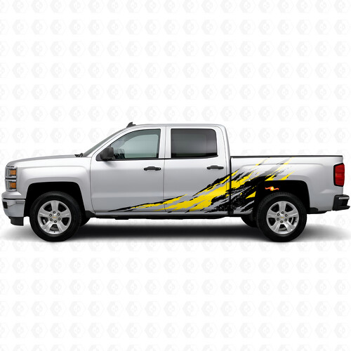 Distressed Splash Door & Bedside Vinyl Stripes for Chevrolet Silverado 1500 K2XX 2014-2019