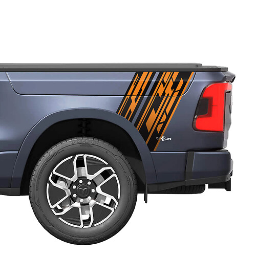Rear Side Truck Stripes Rocker for Dodge RAM 1500 REV Vinyl Decals Stickers Graphics 2