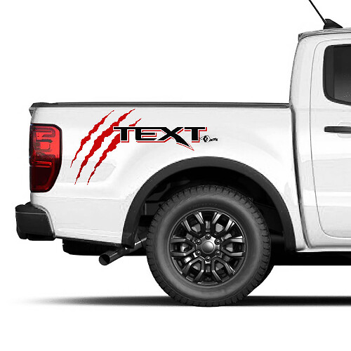 Claws and Custom Text Bedside Vinyl Decal Kit for Musclecar truck power truck