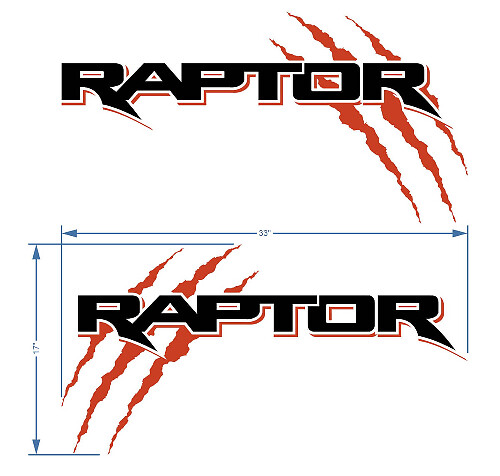 Ford F150 Raptor Claw 2 Colors Bedside Graphics Decal sticker