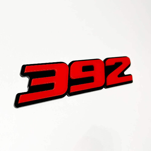 392 Raised 3D Red and Black Fender Tailgate Front Grille Badge