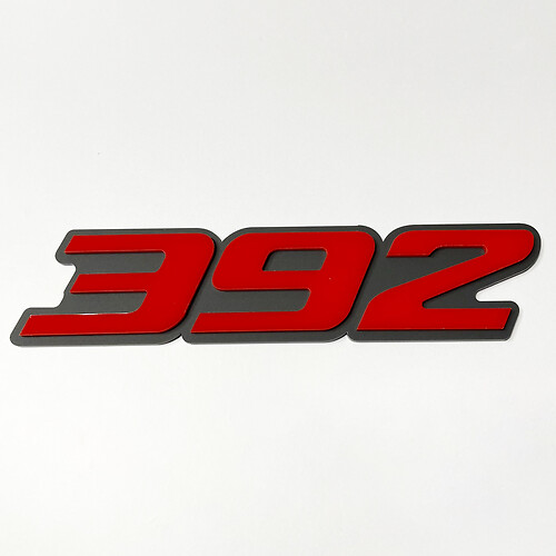 392 Hemi 3D Badge - Custom Fender Grille Tailgate Badges Emblem grey vs red