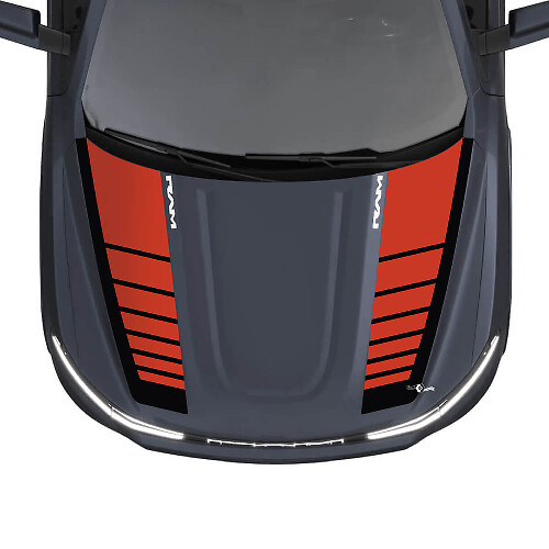 Hood Stripes Vinyl Decals Stickers Graphics for Dodge Ram 1500 REV #2