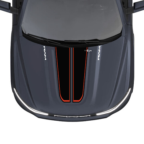 Hood Dual Stripes for Dodge RAM 1500 REV Vinyl Decals Stickers Graphics