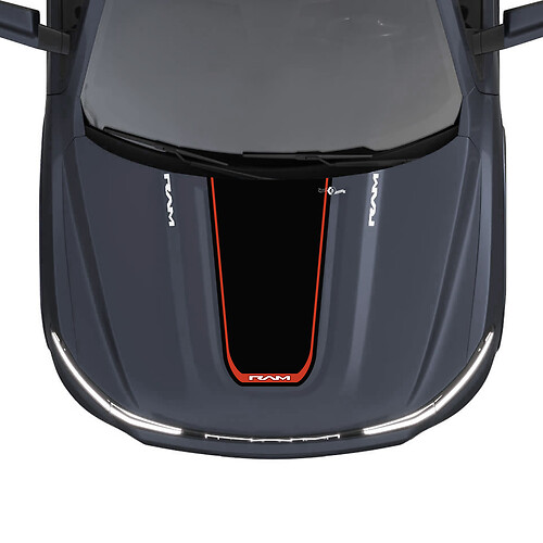 Hood RAM Stripes for Dodge RAM 1500 REV Vinyl Decals Stickers Graphics