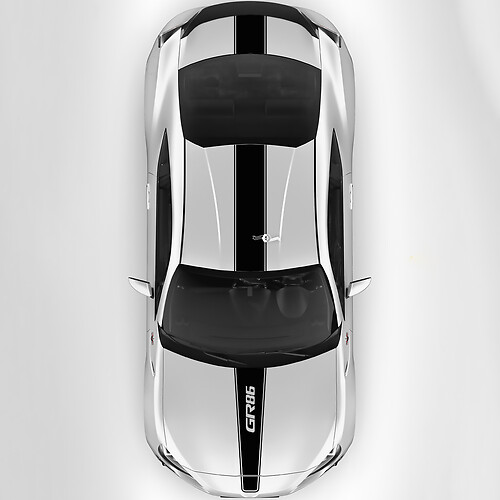 Toyota GR86 Hood Roof Trunk Racing Stripes Graphics Decals Stickers 4