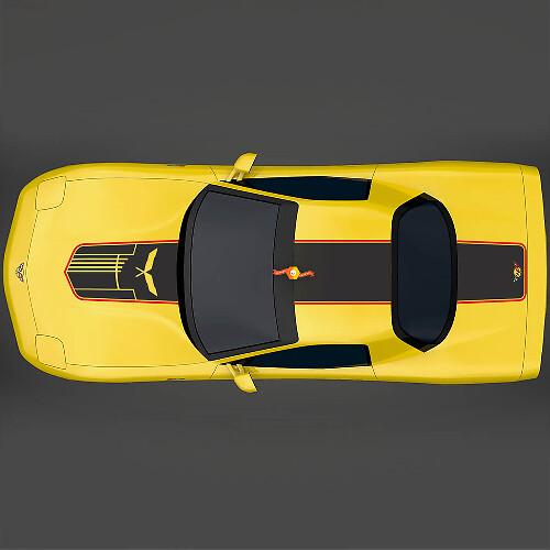  Jake Skull Style Hood Roof Trunk Stripes Vinyl Decal Kit for Chevy Corvette C5