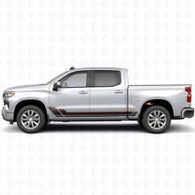 Angular Outline Door & Rocker Panel Vinyl Stripes for Chevrolet Silverado 1500 T1XX 2019-2026_2