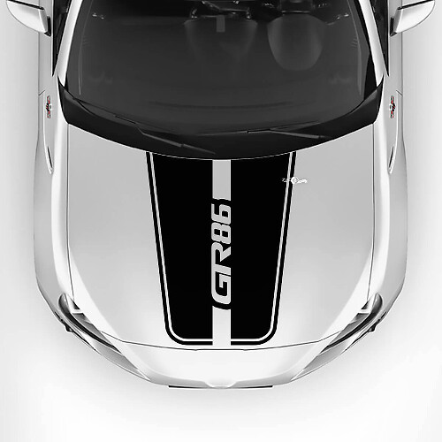 GR86 Logo Hood Racing Stripes Graphics Decals Stickers 2 For Toyota GR86