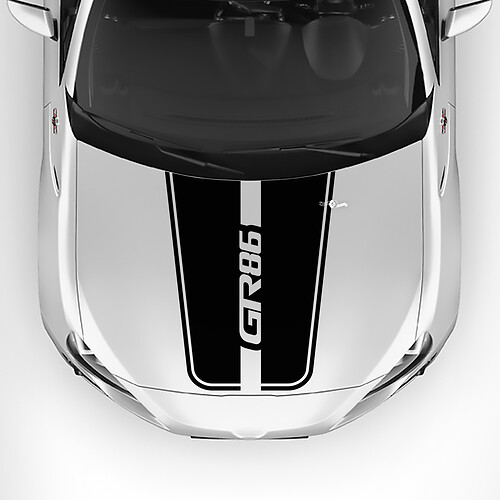 Toyota GR86 Hood Racing Stripes Graphics Decals Stickers 2