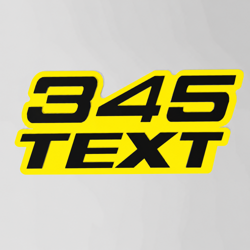 345 Hemi Style Custom TEXT Raised 3D Yellow and Black Fender Tailgate Front Grille Badge