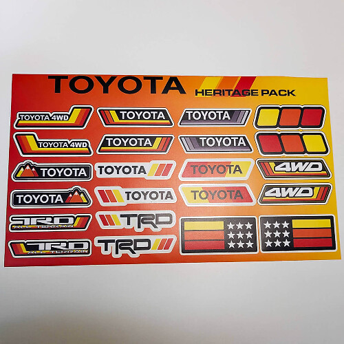 Toyota Heritage Retro 4WD TRD Style Sticker Pack Vinyl Decals
