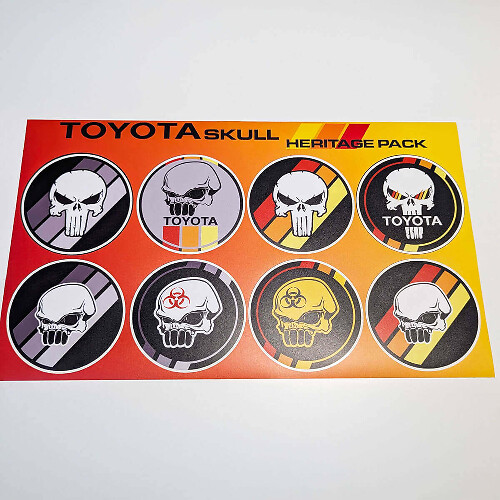 Skull Heritage Retro Vintage Old Style Sticker Pack Decals Graphics for Toyota TRD