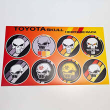 Skull Heritage Retro Vintage Old Style Sticker Pack Decals Graphics for Toyota TRD 2