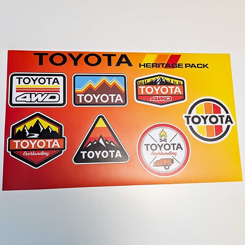 Toyota Mountains Heritage Retro Vintage Old Style Sticker Pack Decals Graphics