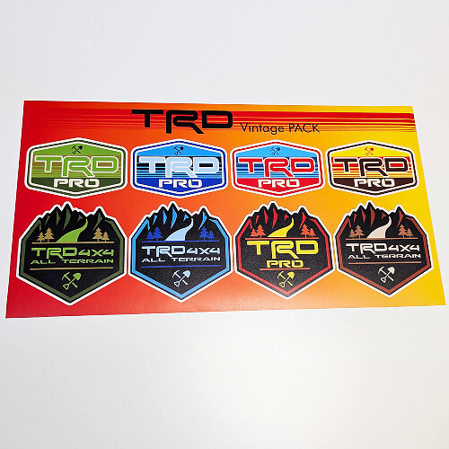 TRD Heritage Retro Vintage Old Style Sticker Pack Decals Graphics
