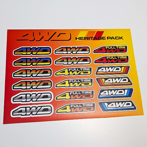 4WD Heritage Retro Vintage Old Style Sticker Pack Decals Graphics for Toyota Trucks