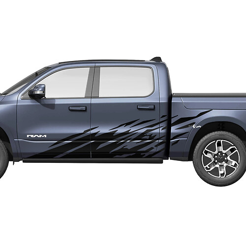 Splash Side Doors Truck Vinyl Decals Stickers Graphics for Dodge RAM 1500 REV 2