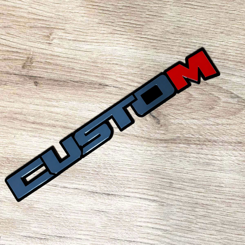 Custom Two Tone Lettering Fender Tailgate Badge