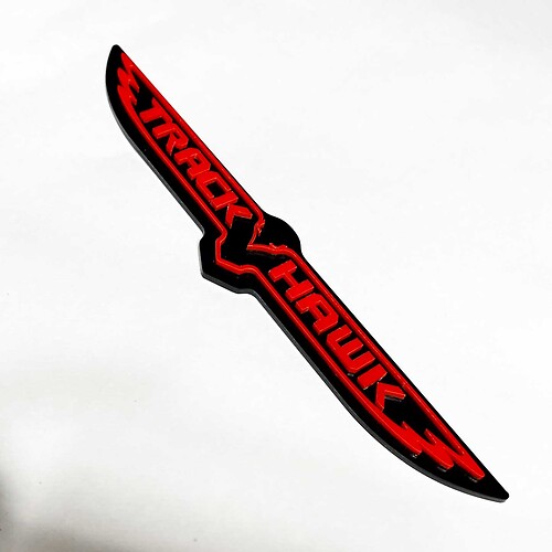 Trackhawk 3D Badge - Custom Fender Emblem for Jeep Trackhawk Red vs Black 1