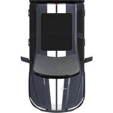 Hood and Roof Dual Central Stripes Vinyl Decals Stickers Graphics for Dodge Ram 1500 REV 2