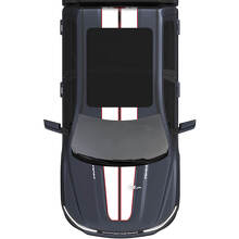 Hood and Roof Dual Central Stripes Vinyl Decals Stickers Graphics for Dodge Ram 1500 REV #3 2