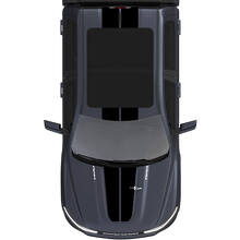 Hood and Roof Dual Central Stripes Vinyl Decals Stickers Graphics 3 for Dodge Ram 1500 REV 3