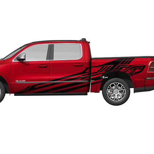 Splash Side Doors Bedside Truck Vinyl Decals Stickers Graphics for Dodge RAM 1500 TUNGSTEN