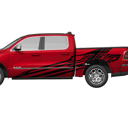 Splash Side Doors Bedside Truck Vinyl Decals Stickers Graphics for Dodge Ram 1500 Tungsten