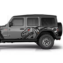 T-Rex Side Splash Vinyl Decal Sticker Graphics Kit for Jeep Wrangler 2