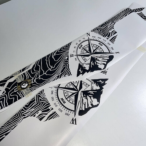 2x Topographic Map edition BedSide Side Vinyl Stickers Decal fit to Hyundai Santa Cruz 2