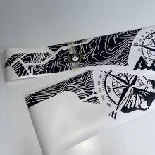 2x Topographic Map edition BedSide Side Vinyl Stickers Decal fit to Hyundai Santa Cruz 2 2