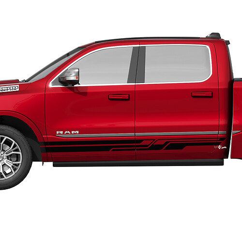 Side Rocker Panel Stripes Vinyl Decals Stickers Graphics for Dodge RAM 1500 TUNGSTEN 2