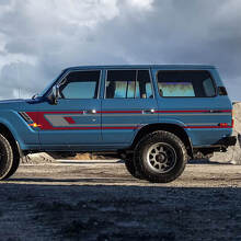 Retro Stripes Side doors Vinyl Decals Stickers for 1988 Toyota Land Cruiser 3