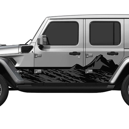 Camo Mountains Side Doors Vinyl Decal Kit for Jeep Wrangler