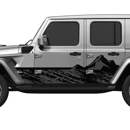 Camo Mountains Side Doors Vinyl Decal Sticker for Jeep Wrangler