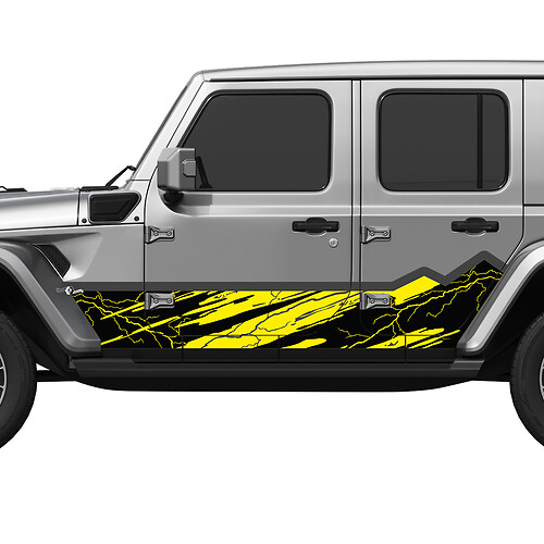 Camo Mountains Lightning Wrap Side Doors Vinyl decal sticker fit Jeep Wrangler