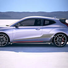 2x Door Side Strobe Racing Stripes Vinyl Stickers Decal fit to Hyundai Veloster 2