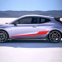 2x Door Side Strobe Racing Stripes Vinyl Stickers Decal fit to Hyundai Veloster 3