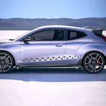 2x Door Side Crankle Racing Stripes Vinyl Stickers Decal fit to Hyundai Veloster  2